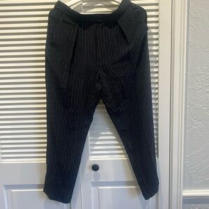 Women’s 100% silk pinstripe pants with pockets (side and back) and cuffs